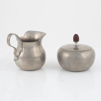 Josef Frank, a pewter sugar bowl and creamer, Svenskt Tenn, Stockholm 1951-52.