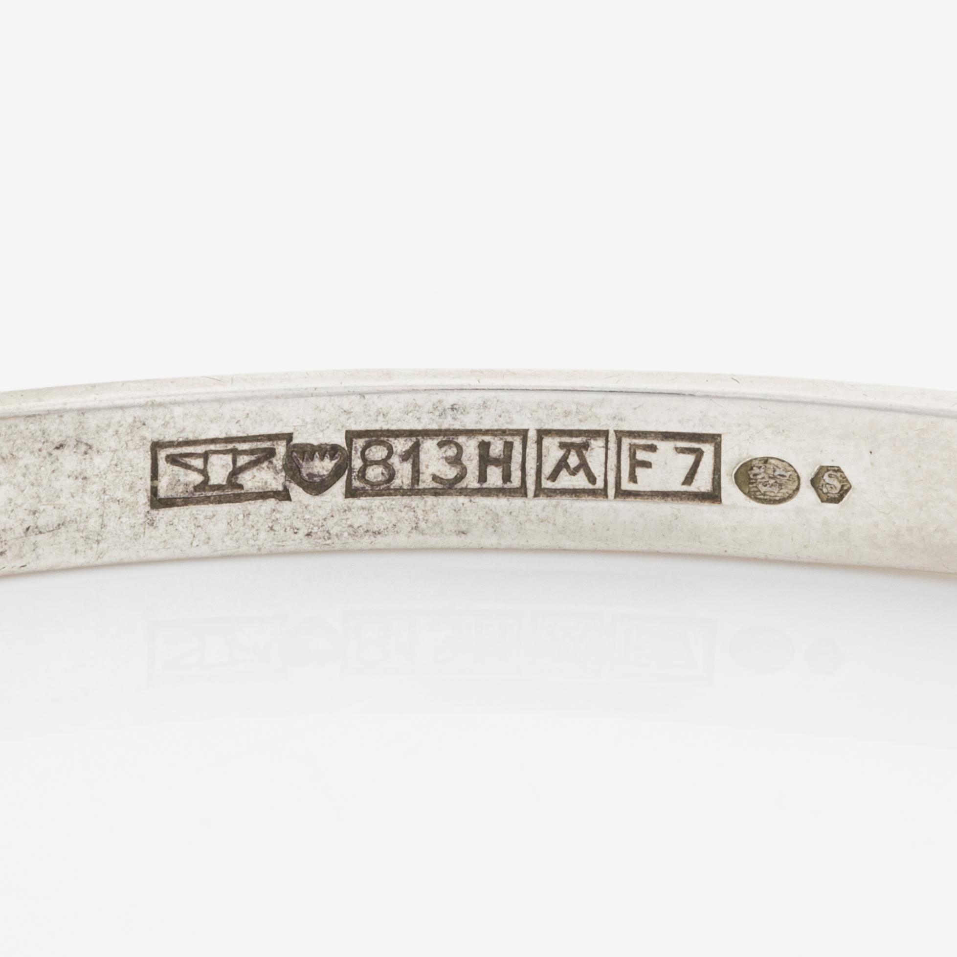 Armring silver med rökkvarts.