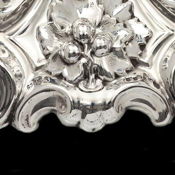 LJUSSTAKAR, ett par, barockstil, silver, importstämplar, Möllenborg Malmö 1937.