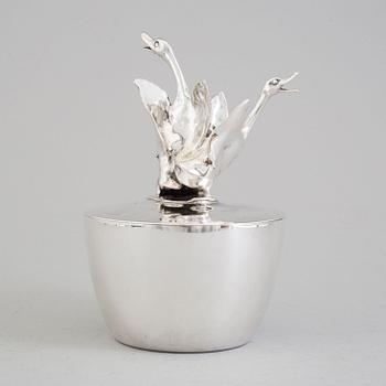 MARIO RESTELLI, skål med lock, silver, signerad M. Restelli.