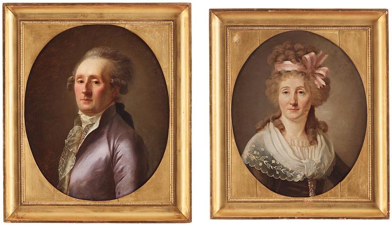 French artist, circle of Alexander Roslin, 1770's, Portrait of a couple.