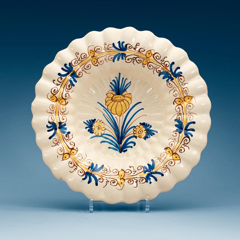 A Delft faience dish, 18th Century.