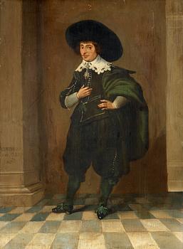 Willem van der Vliet Attributed to, Portrait, full length "Aetatis 22".