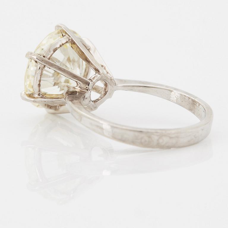 A 14K gold ring set with an old-cut diamond 6.70 cts quality K vvs 2 according to an IGL certificate.