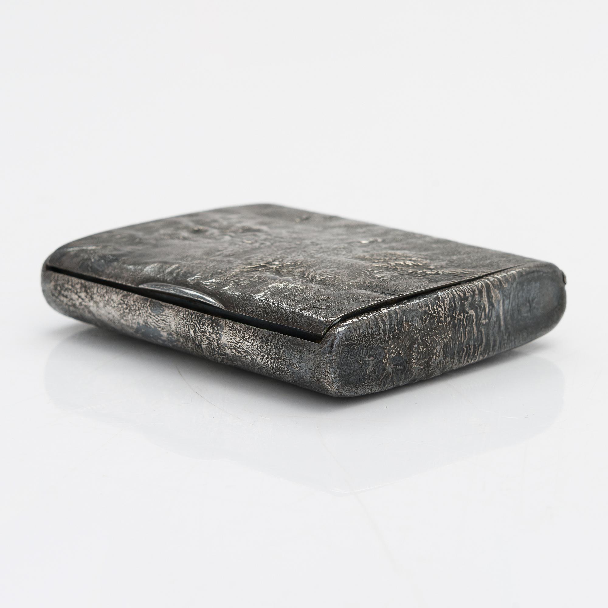 Ville (Wilhelm) Porthan, sigarrettetui, silver, Viborg 1919.