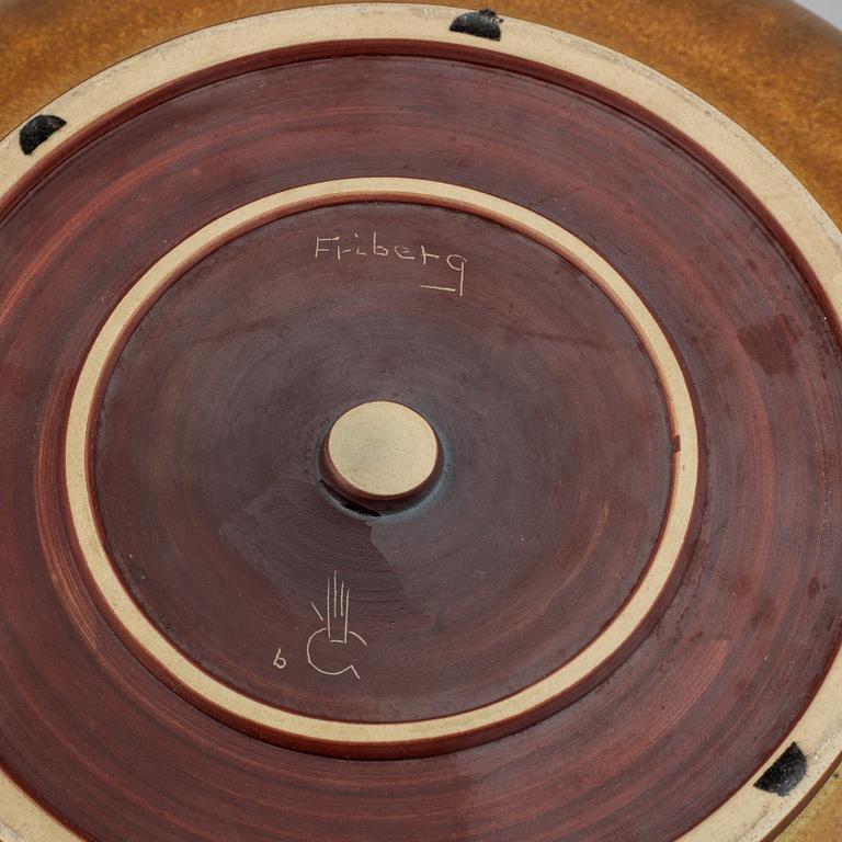 Berndt Friberg, a glazed stoneware dish, Gustavsbergs Studio, signed Friberd with date letter "b" for 1960.