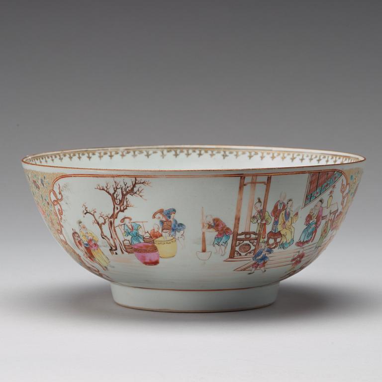 A large famille rose punch bowl, Qing dynasty, Qianlong (1736-95).