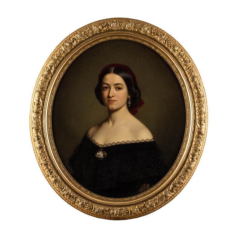 AMALIA LINDEGREN, olja på duk, signerad 1859.