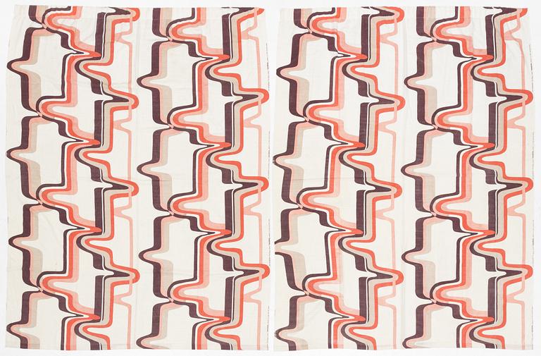 Pierre Cardin, two 'vendôme" curtains for P.Kaufamann, 1960's/70's.