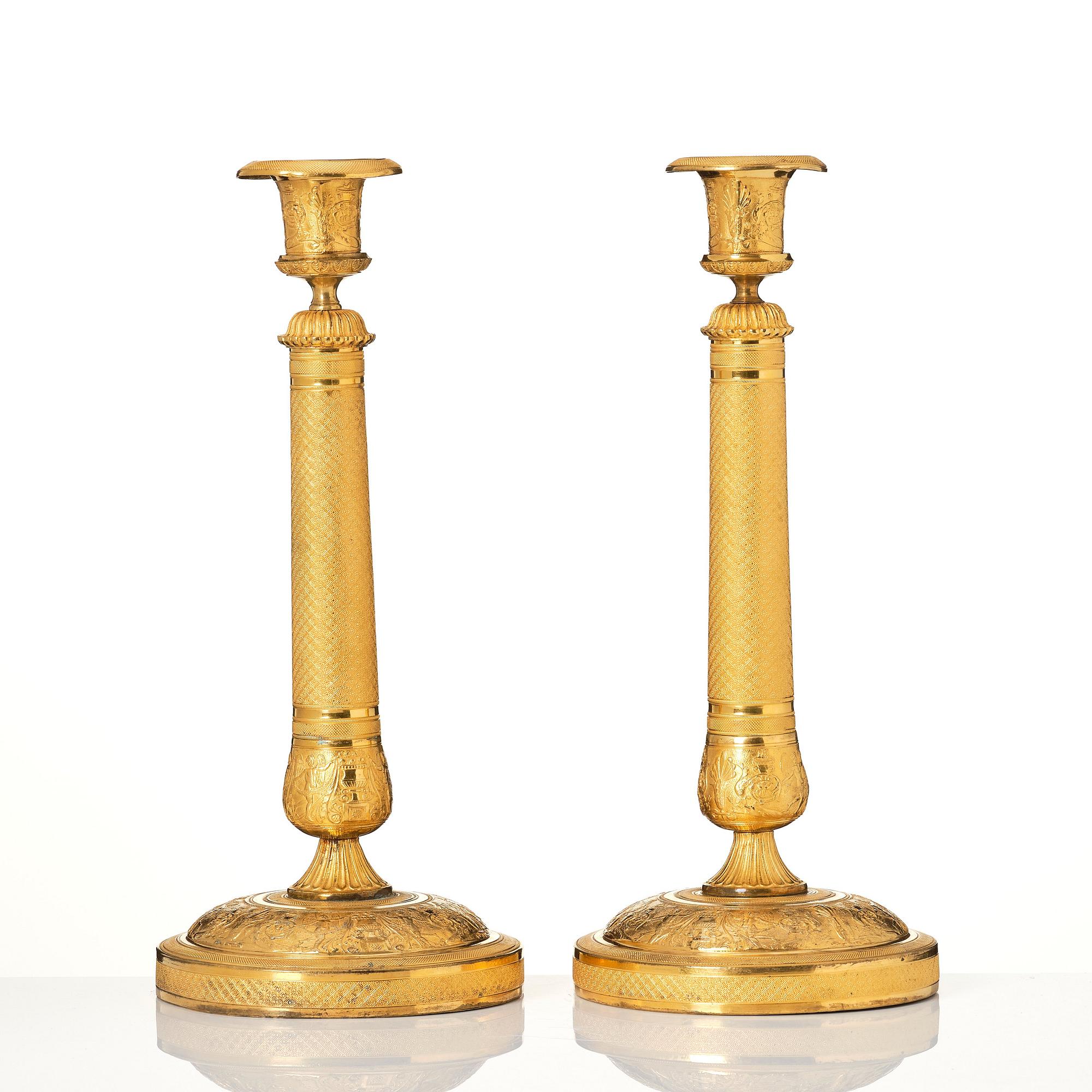 A pair of Russian Empire candlesticks.
