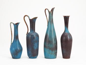 A set of four Gunnar Nylund stoneware vases, Rörstrand.