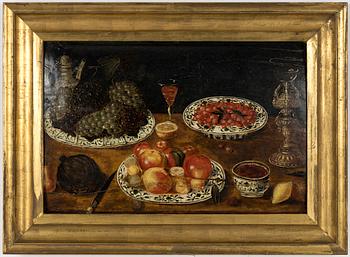 Clara Peeters, her art, Still Life with Fruits, Goblet, and Knife.