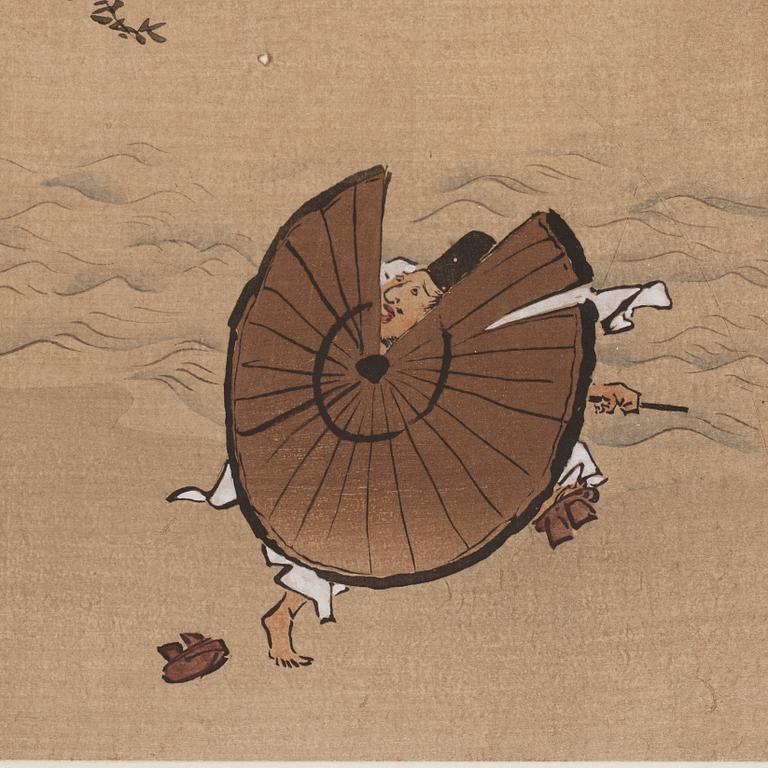 ITCHO HANABUSA (1652-1724), efter, färgträsnitt. Japan, 1800-tal.