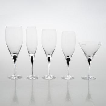 Erika Lagerbielke, glasservis 60 delar, "Intermezzo" Orrefors, Sweden, 2000-tal.
