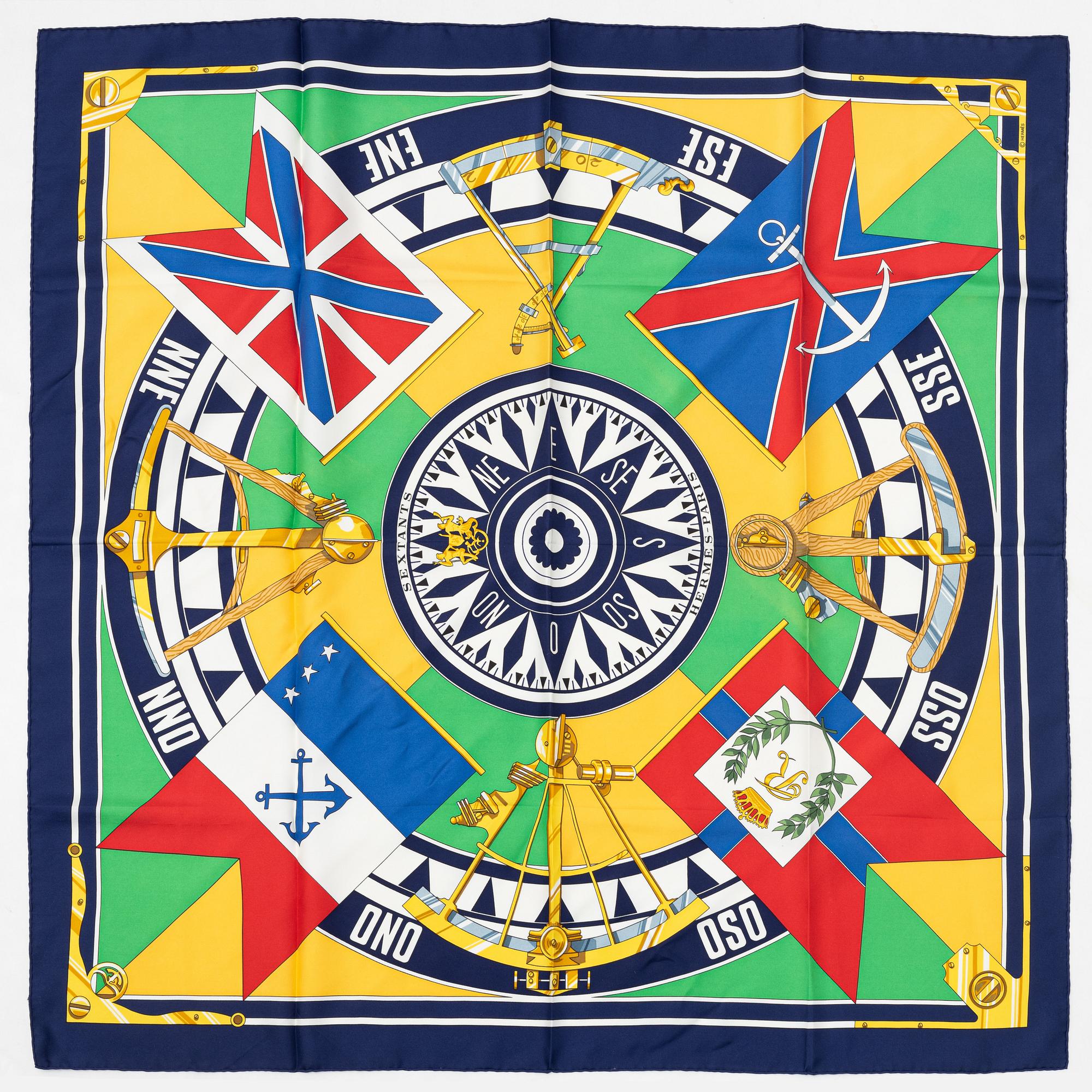 Hermès, scarf, "Sextants".