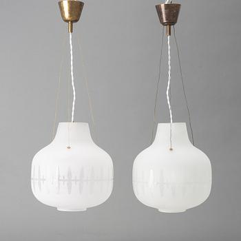 Harald Notini eller Uno Westerberg, taklampor, ett par, modell "11868", Arvid Böhlmarks Lampfabrik, Stockholm, 1950-tal.