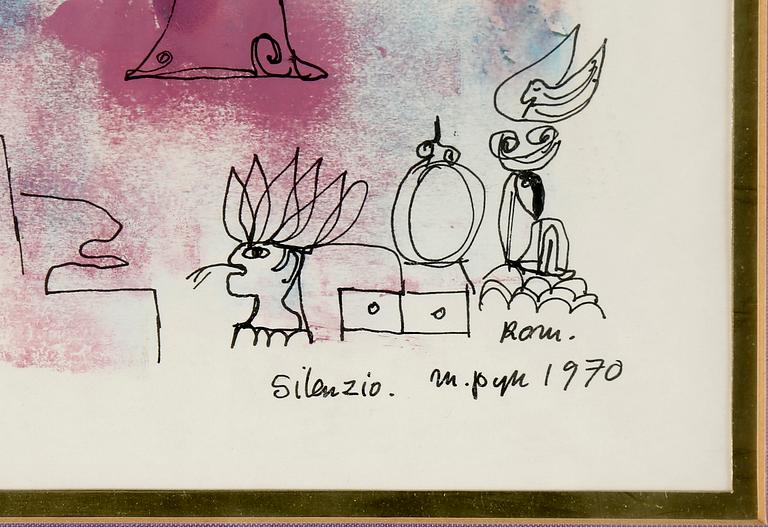 MADELEINE PYK, blandteknik, signerad och daterad Rom 1970.