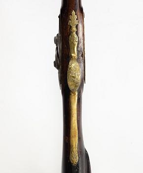 Percussion gun, converted from flintlock, Sweden, 18th century.