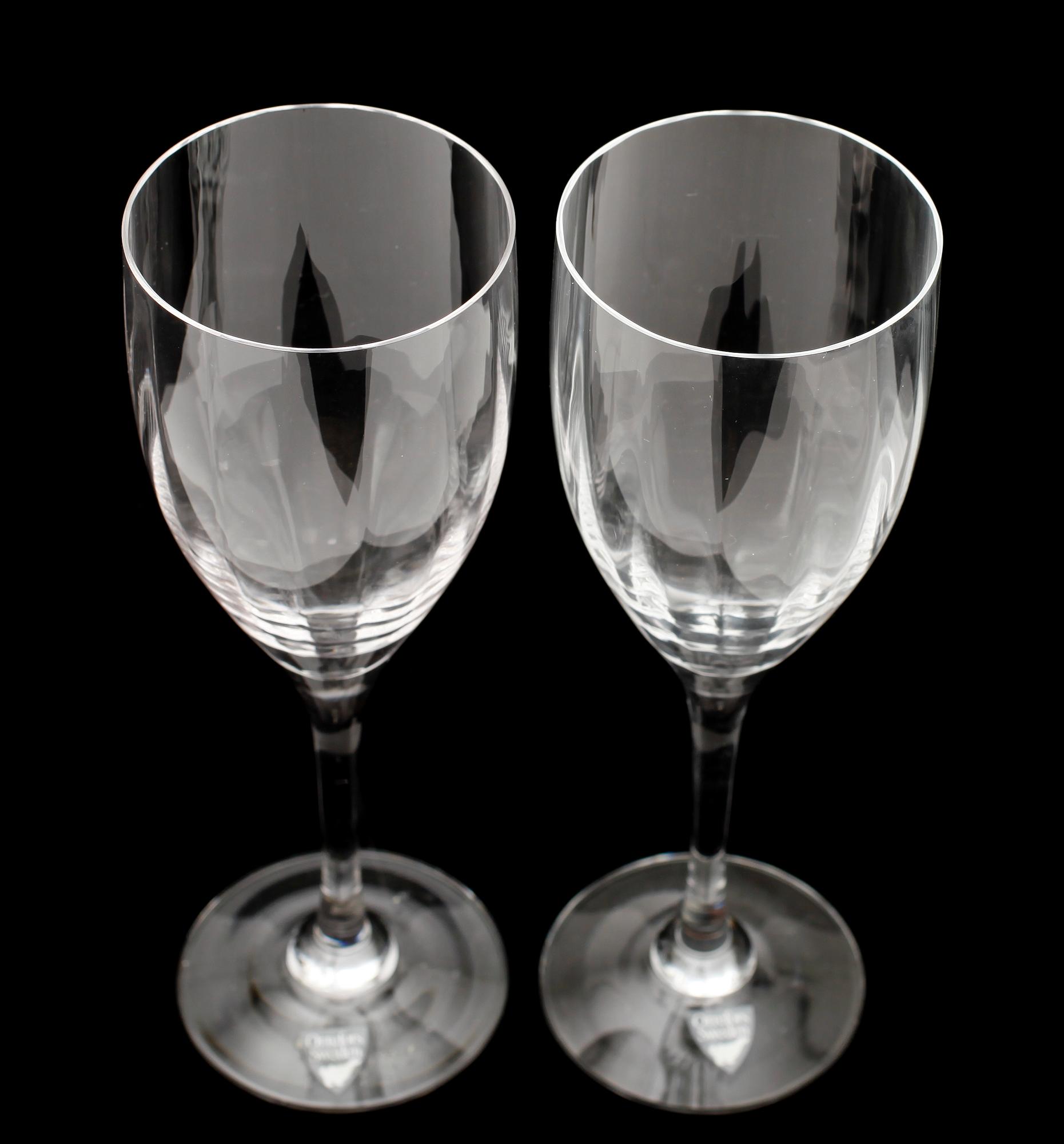 VITVINSGLAS, 13 st, "Optica", Gunnar Cyrén, Orrefors.