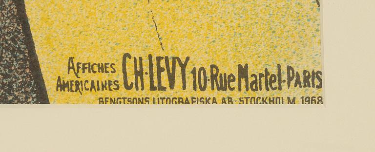Henri de Toulouse-Lautrec, after. A lithographic exhibition poster, Bengtsons Litografiska AB, Stockholm, 1968.