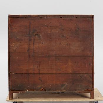 A Gustavian elm-veneered secretaire, late 18th century.