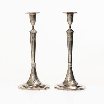 Ljusstakar, ett par, silver, Prag, 1817.