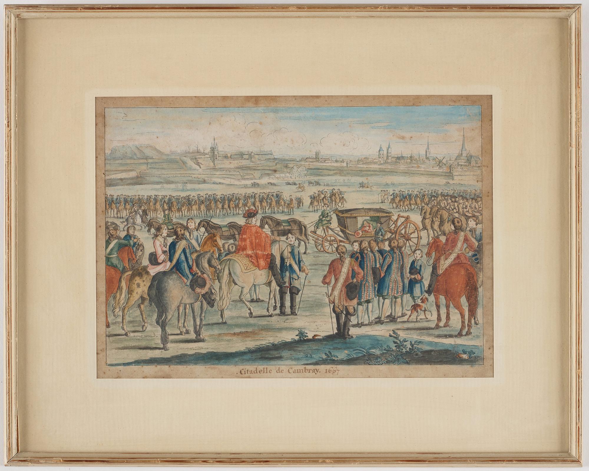 ADAM FRANS VAN DER MEULEN, Tillskrivna, akvareller, 6 st.