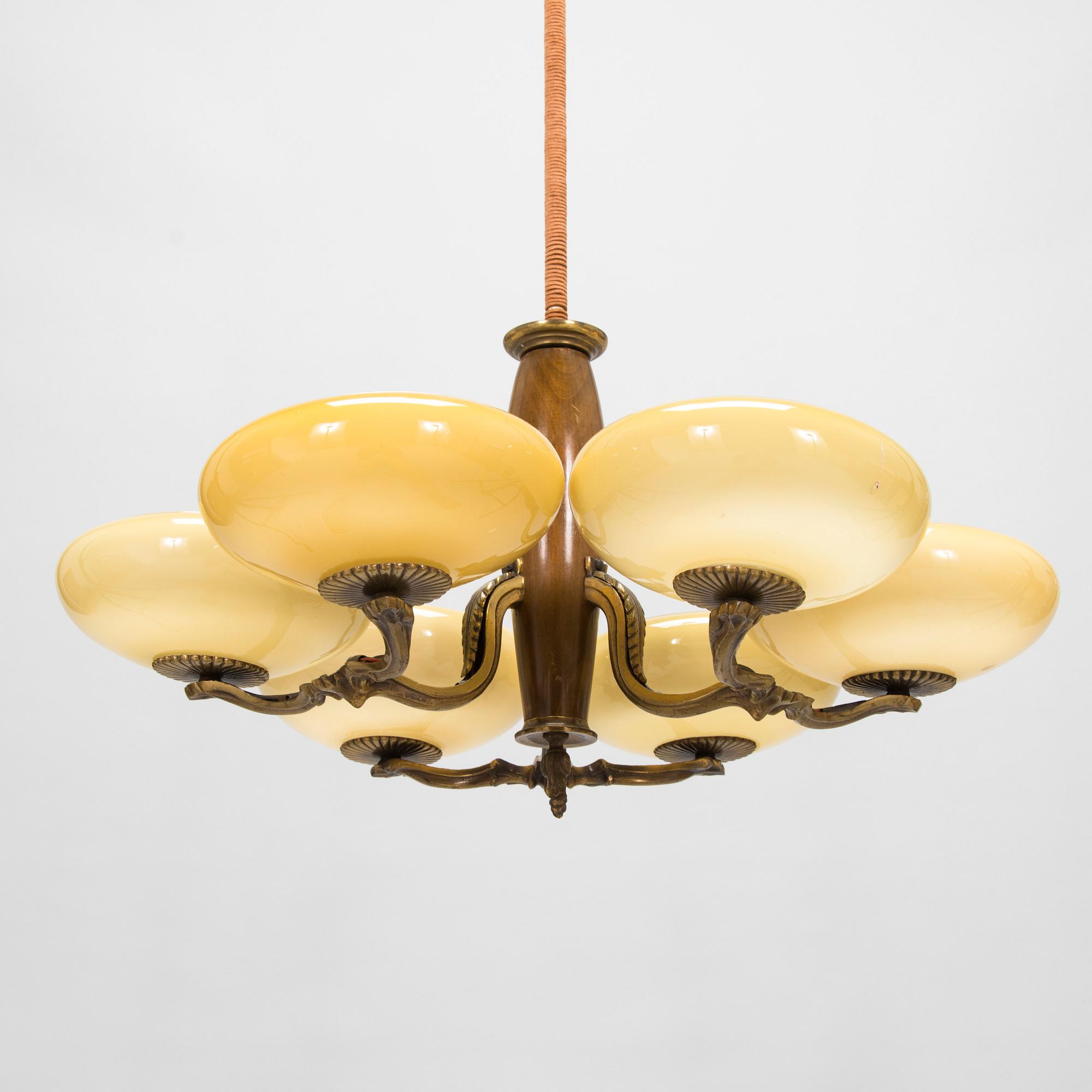 Paavo Tynell, taklampa, modell 1855/6, Taito, 1930-tal.
