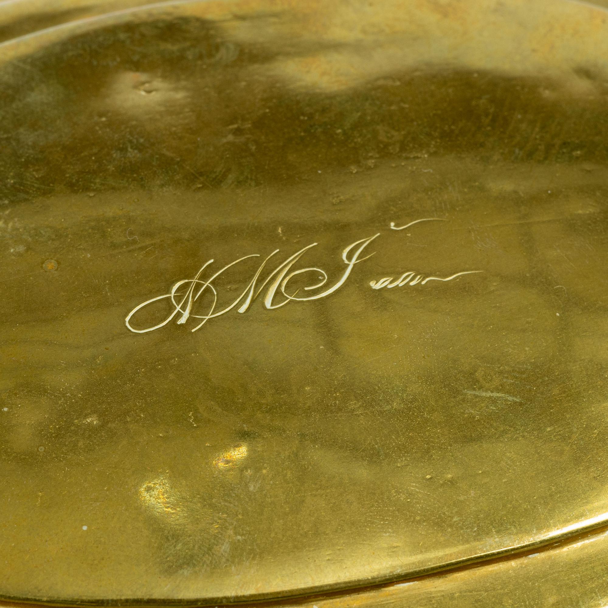 Sockerskrin, av Heinrich H. Werner (mässingslagare i Jönköping, f. 1703-d-1790), Senbarock.