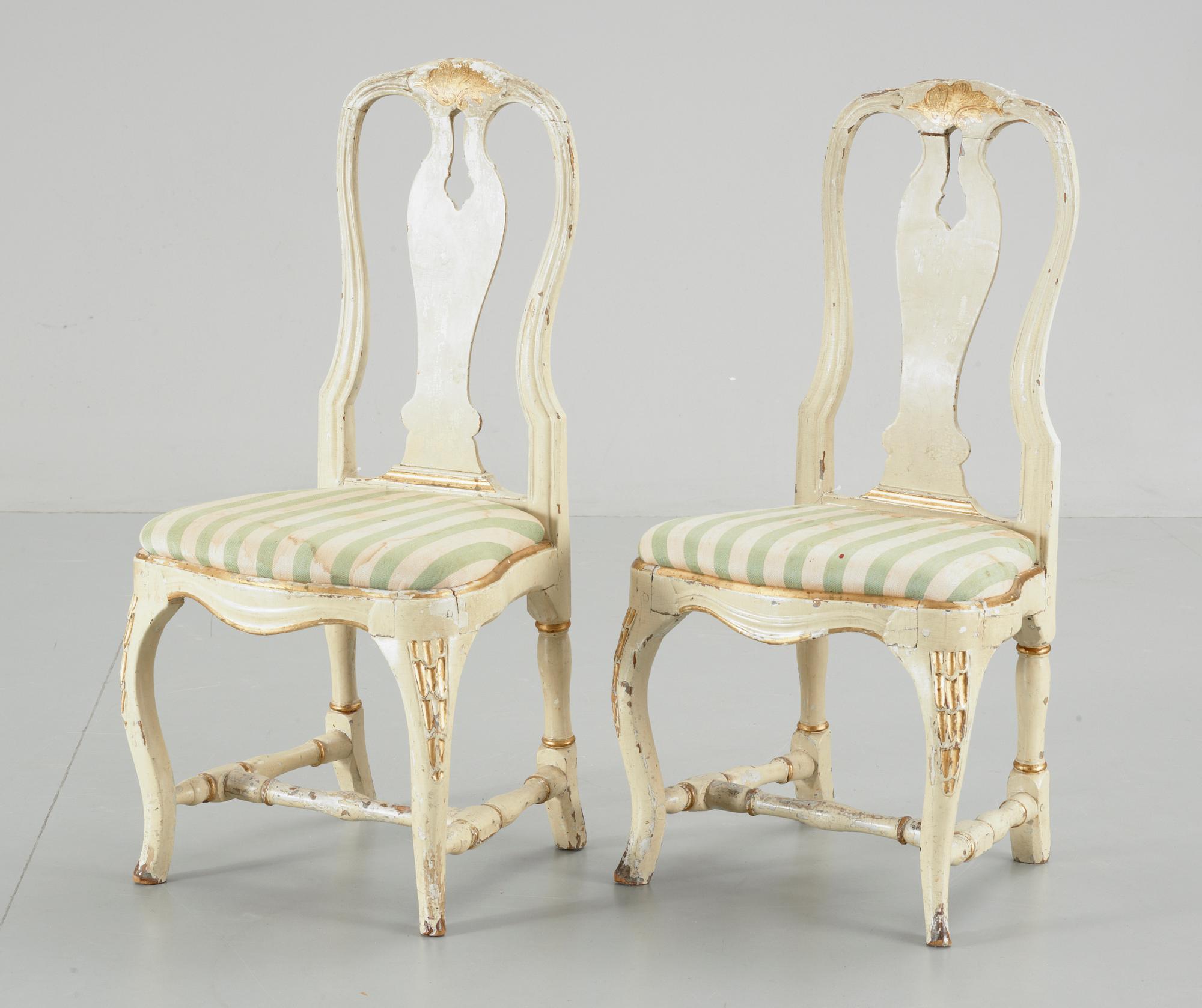 STOLAR, ett par, rokoko, 1700-tal.