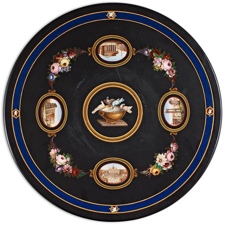 An Italian 19th century micromosaic table top.