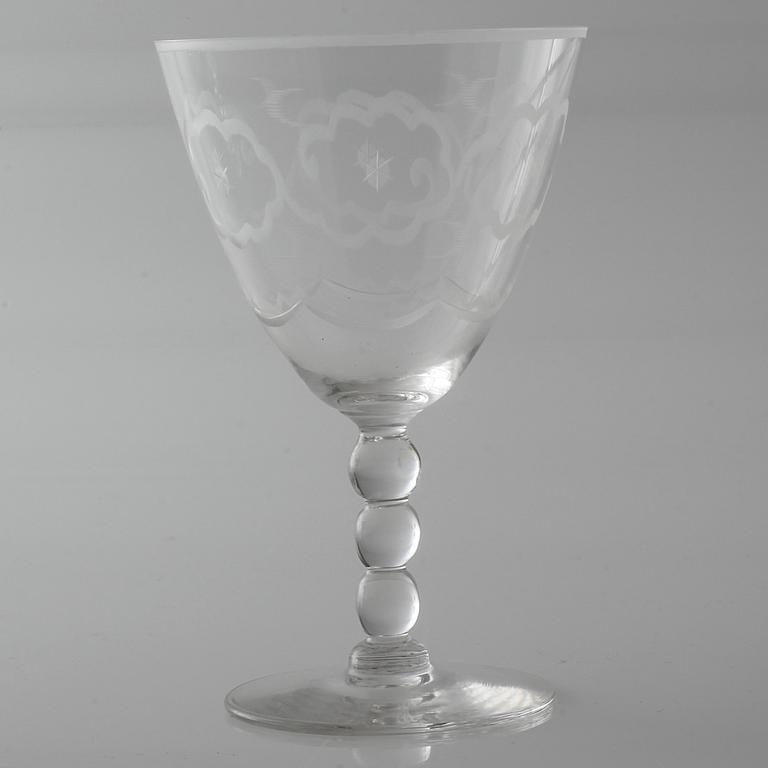 a glass set of table ware of 25 pcs by Johansfors, 20th century.