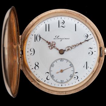 FICKUR, savonett, Longines, 14 K med ankarlänk, 18 K, 1900-talets första hälft. Länkens vikt 13 g.