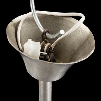 A 1920s / 1930s Art Deco pewter ceiling light. Height ca 90 cm.