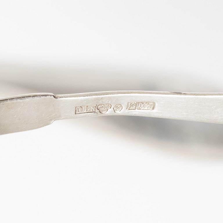 24 pieces of silver spoons, Swedish pointy model, by Otto Larsson, Landskrona, Sweden, 1925.