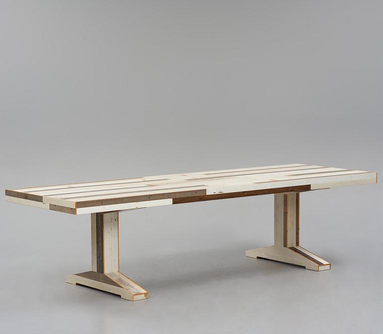 Piet Hein Eek, matbord, "Canteen Table in Scrapwood", Nederländerna, efter 2005.