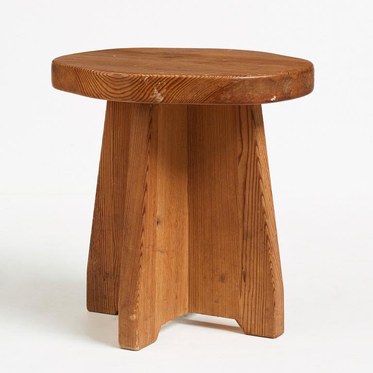 David Rosén, a stained pine "Berga" stool, Nordiska Kompaniet, Sweden 1940's.