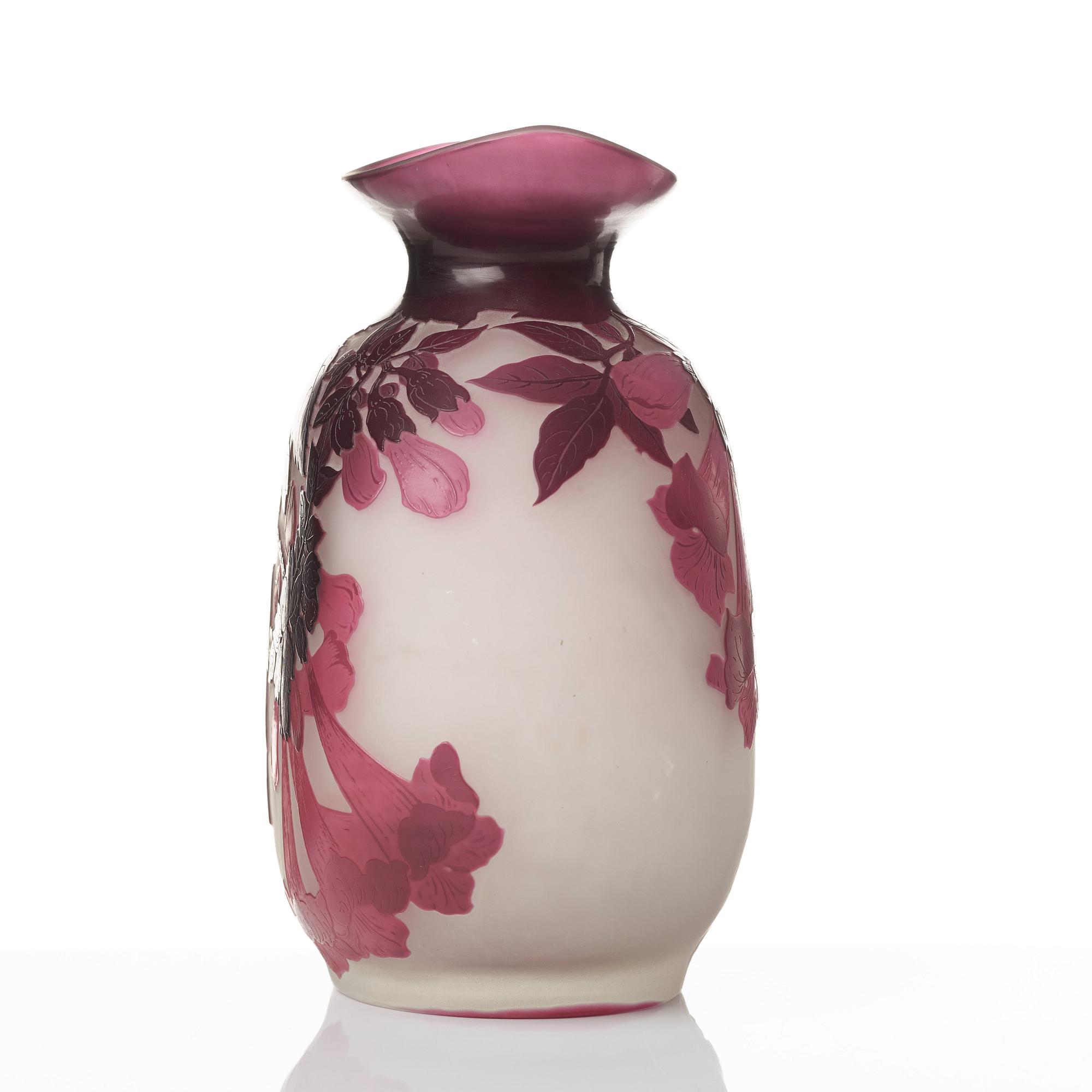 Emile Gallé, an Art Nouveau cameo glass vase, Nancy France.