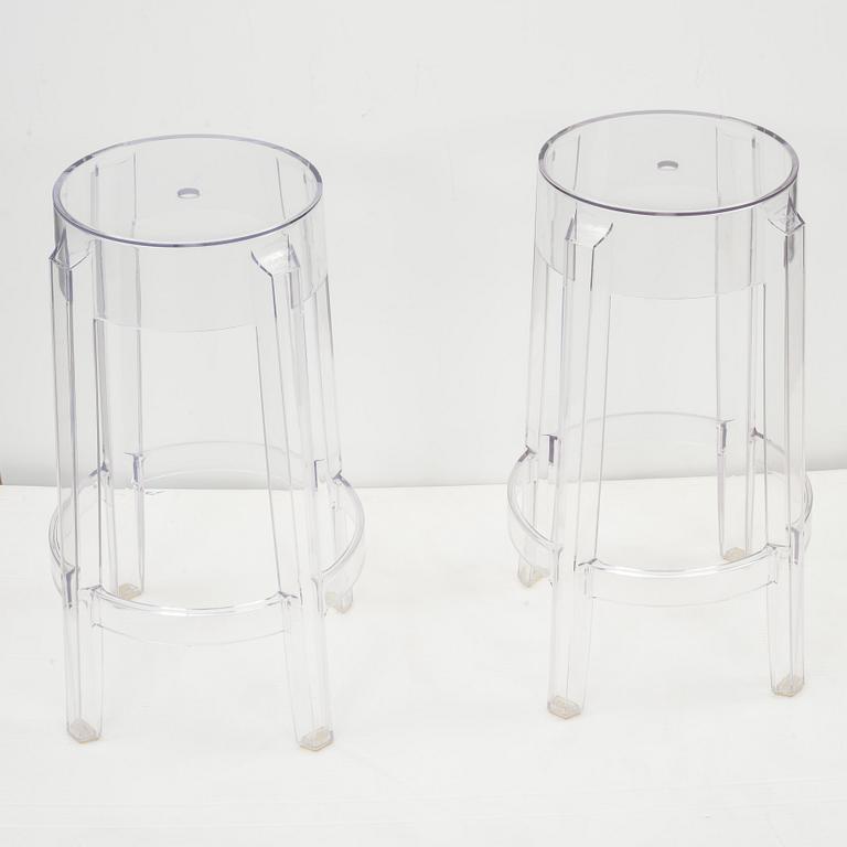 BARPALLAR, ett par. "Charles Ghost". Philippe Starck för Kartell.