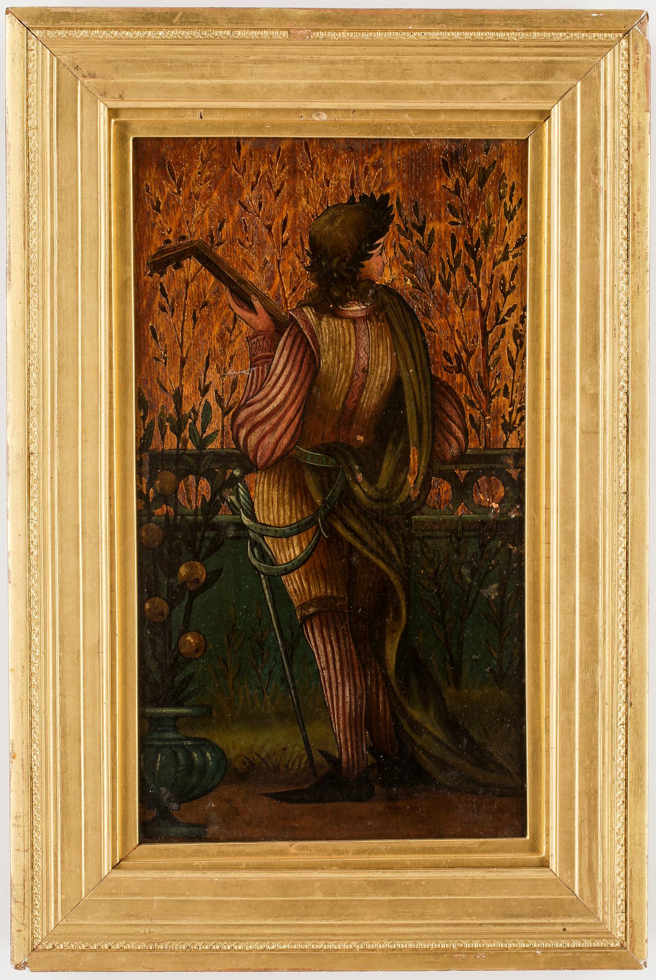 OKÄND KONSTNÄR. Olja på pannå, 1800-tal.