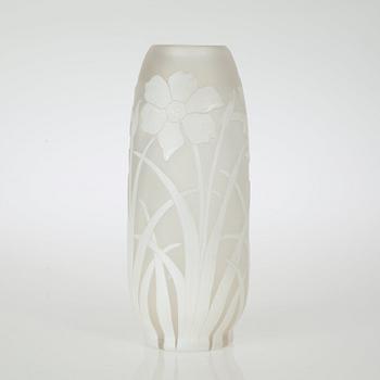 A Karl Lindeberg Art Nouveau cameo glass vase, Kosta.