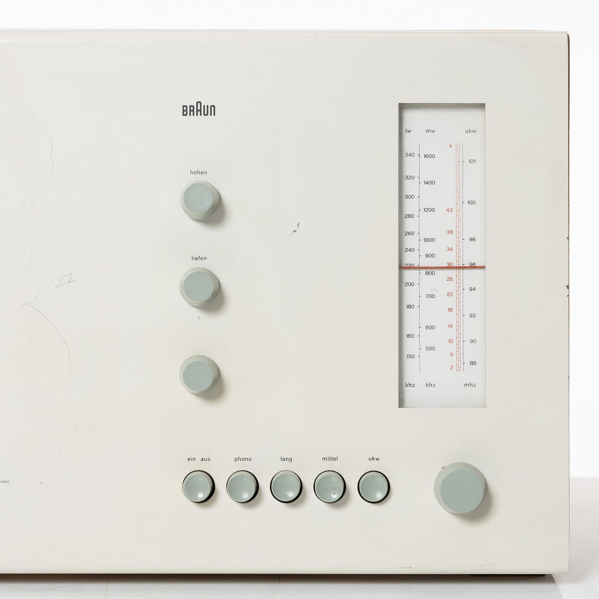 Dieter Rams, radio "Tischsuper - RT20 S", formgiven 1961.