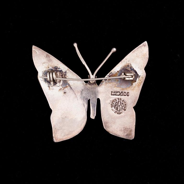 BROSCH, sterling silver, dekor i pärlemor, Mexico, 1900-talets mitt.