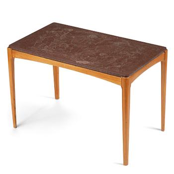 322. Ulla Fogelklou-Skogh, a Swedish Modern table with a limestone top, 1940s.