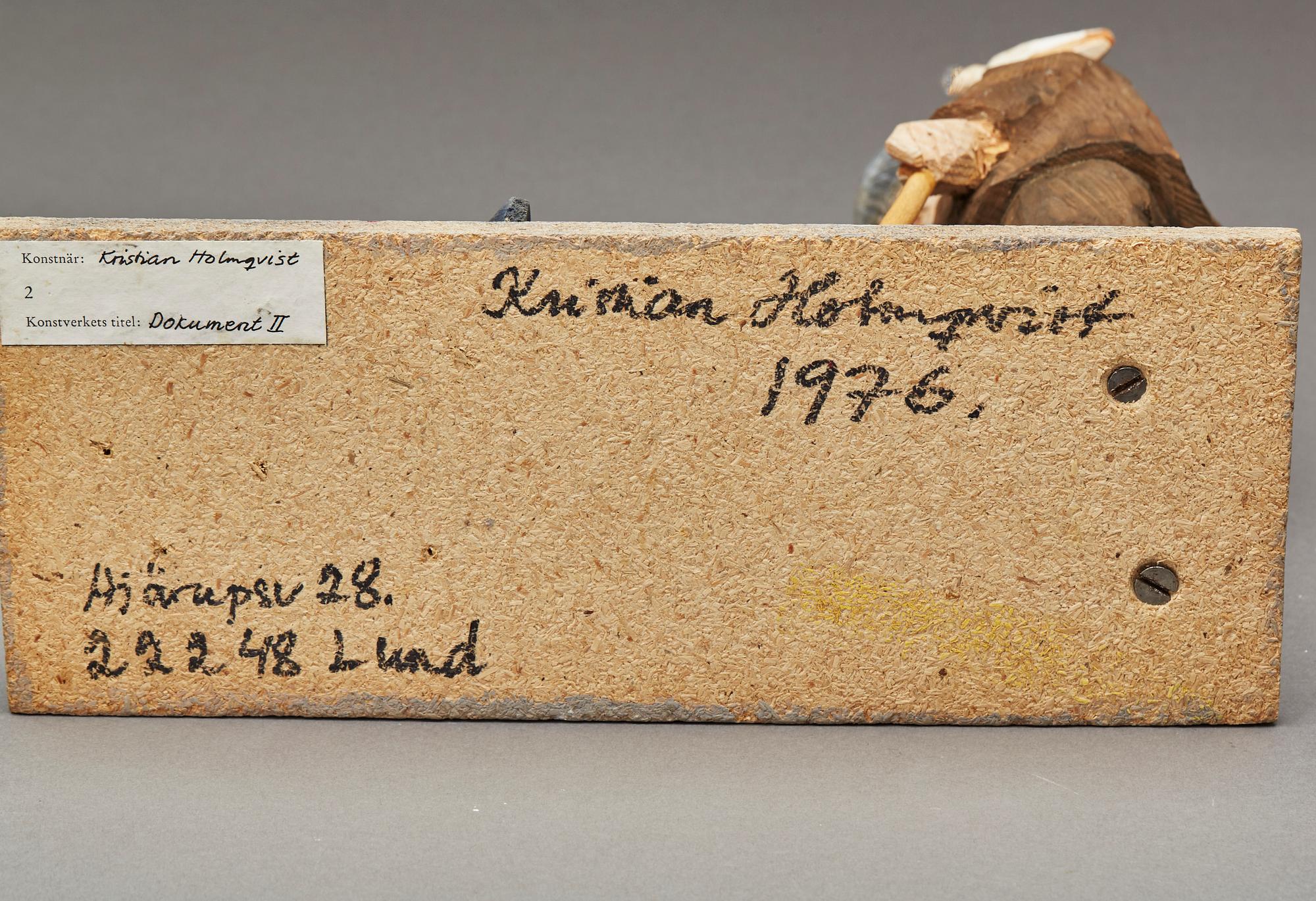 KRISTIAN HOLMQVIST, skulptur, signerad  och daterad 1976.