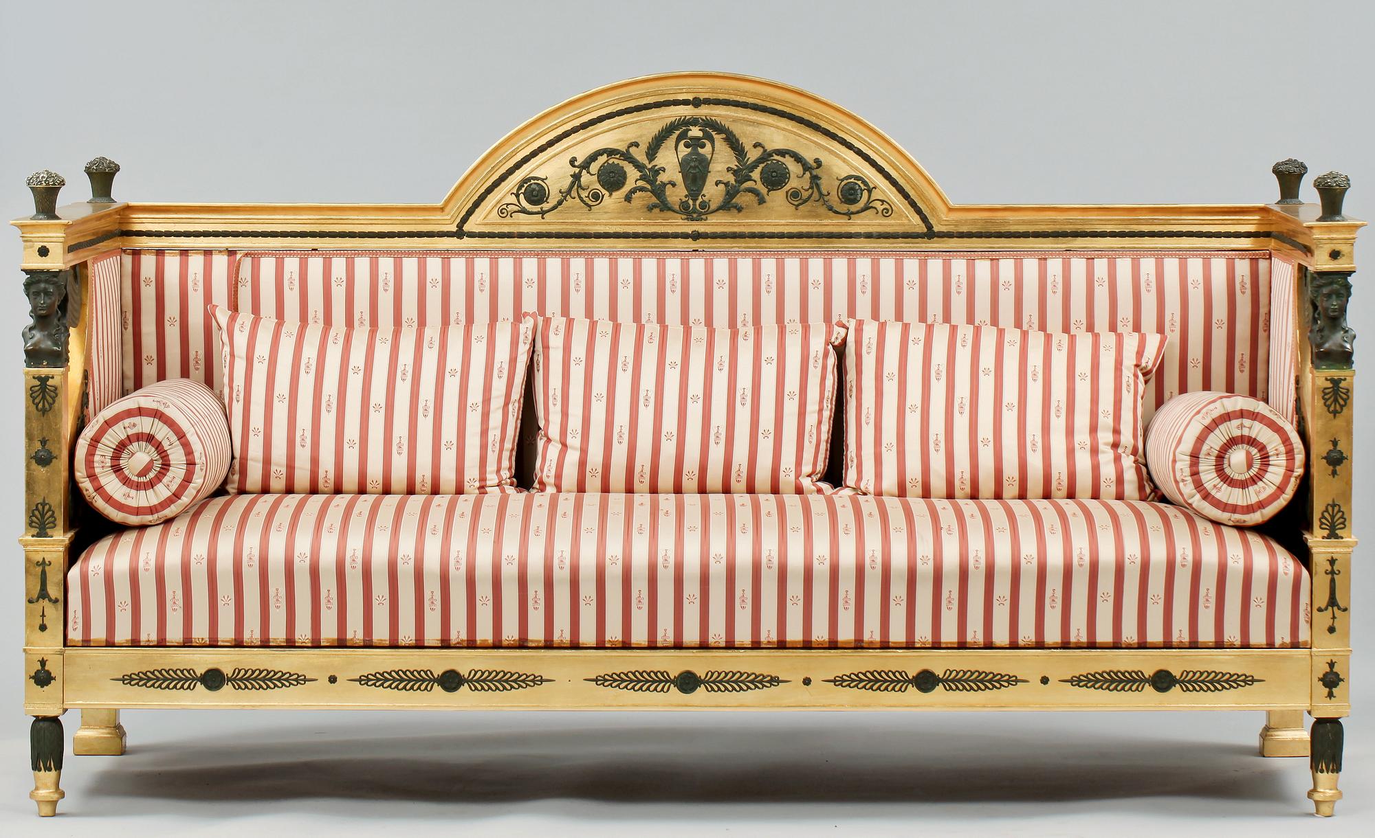 SOFFA, empirestil, AB Axel Beckmans möbelfabrik, Norrköping, tidigt 1900-tal.