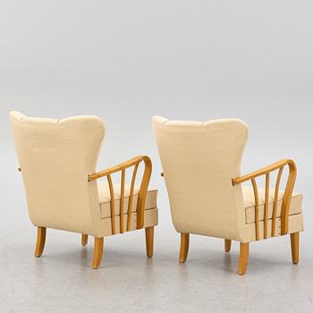 A pair of 1940s Swedish Modern armchairs.