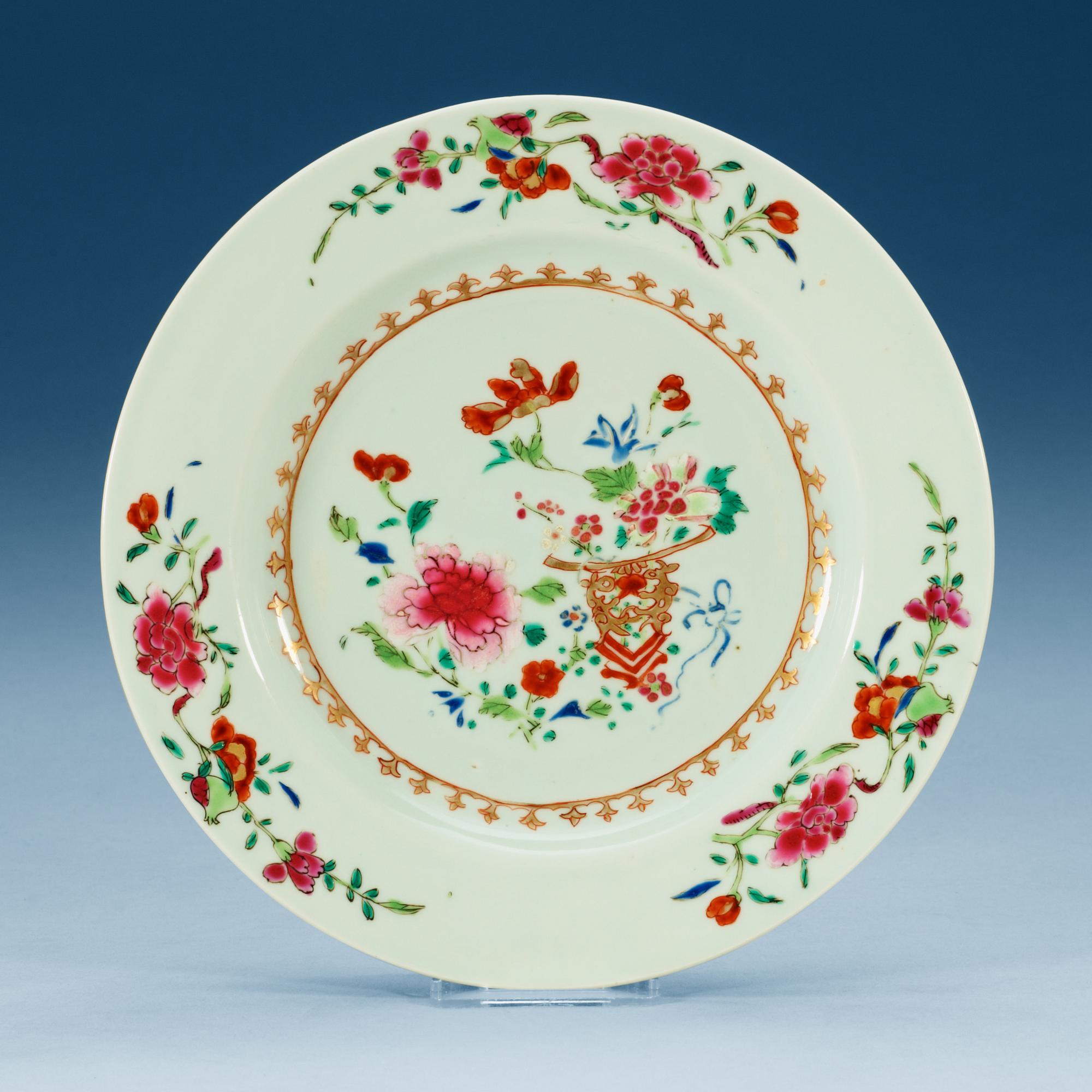 TALLRIKAR, 12 stycken, kompaniporslin. Qing dynastin, Qianlong (1736-95).