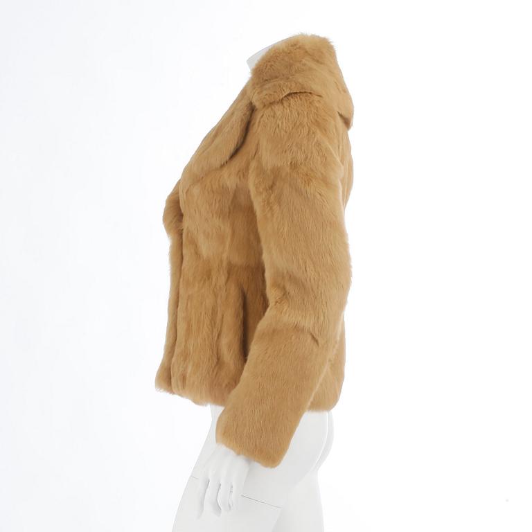 DOLCE & GABBANA, a yellow rabbit fur jacket. Size 38.