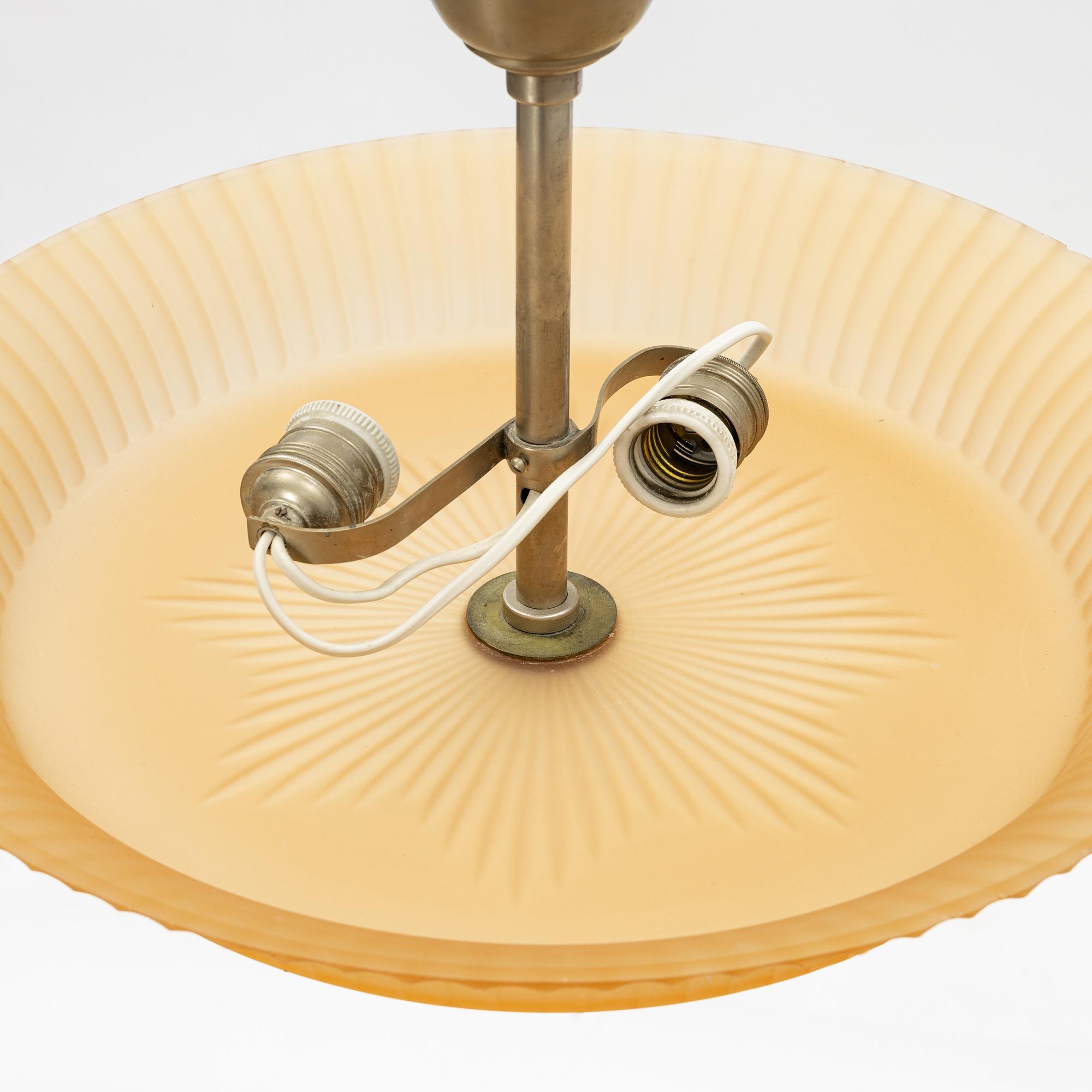 Erik Tidstrand & Edward Hald, ceiling lamp, model "27779", Nordiska Kompaniet and Orrefors.